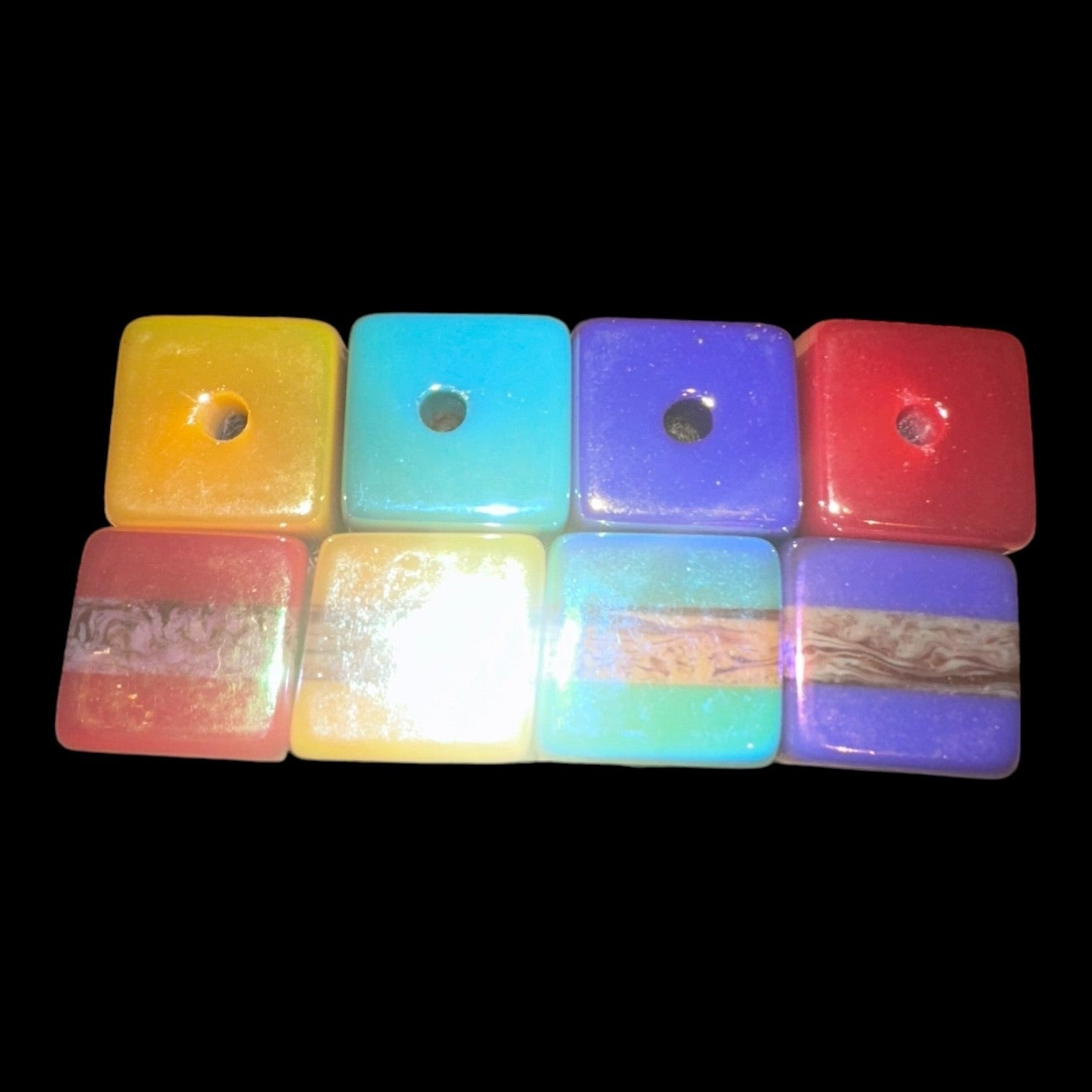 12mm Square Colorful Beads