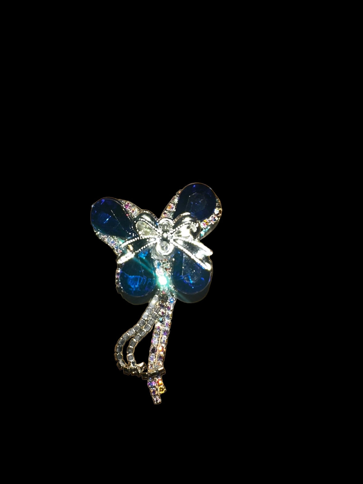 Dainty Blue Dangle Butterfly