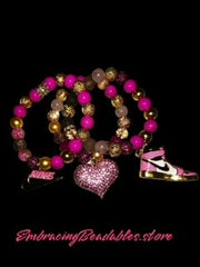 PINK NIKE BRACELET SET