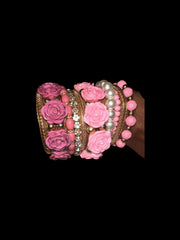 PINK & MAUVE DOUBLE STACK BRACELET SET