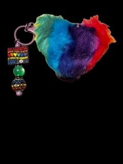 RAINBOW HEART  KEYCHAINS