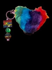 RAINBOW HEART  KEYCHAINS