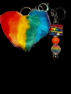 RAINBOW HEART  KEYCHAINS