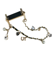 BLACK & GOLD PHONE STRAP & PHONE CLIP