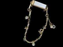 White & Gold Phone Strap & Phone Clip