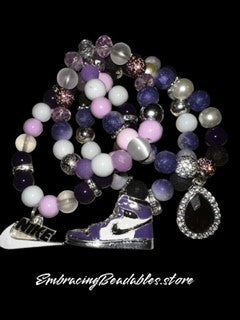 Purple Nike Bracelet Set