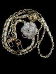 White & Gold Flower Crossbody Chain