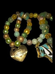 GREEN NIKE BRACELET SET 3PCS