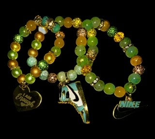 GREEN NIKE BRACELET SET 3PCS