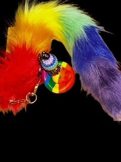 Rainbow Foxtail Keychain